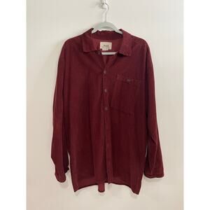 FLAX Corduroy Button Down Shirt Cotton Boho Lagenlook Relaxed Fit